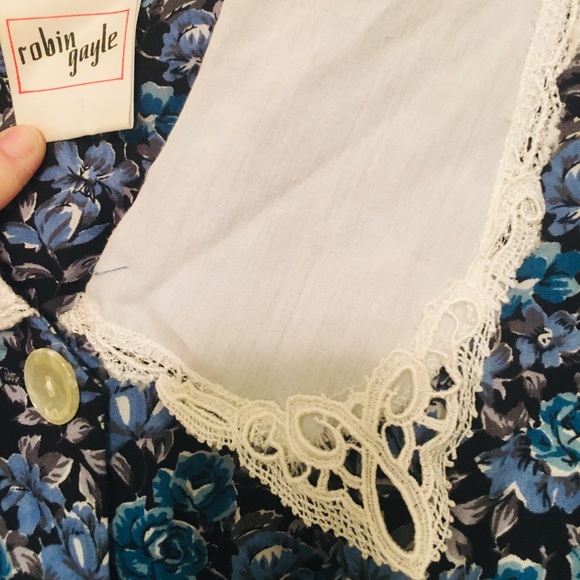 🦋VTG floral cottage core button down midi dress - Picture 6 of 11